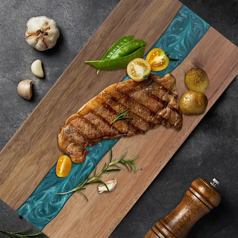 Resin River Cutting Board | Acacia Wood Charcuterie & Cheese Board | Handcrafted