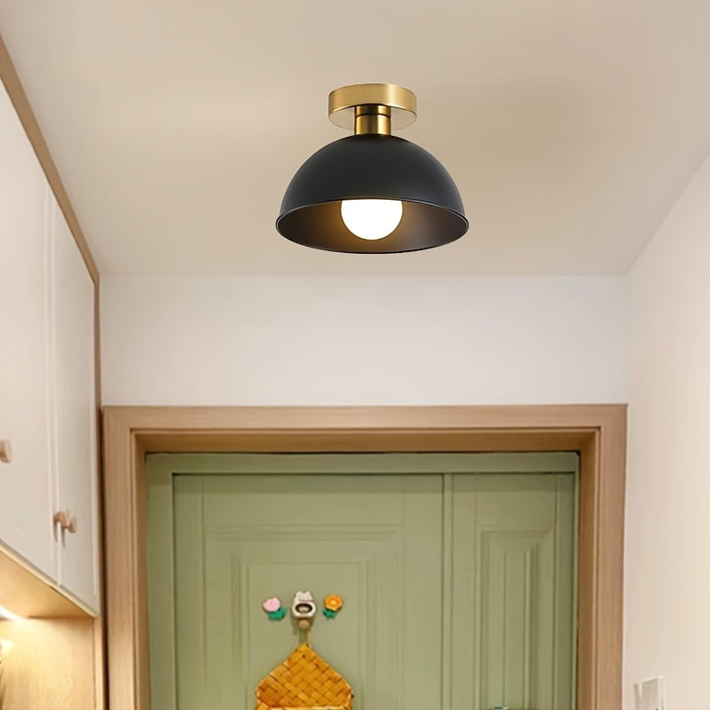Modern Semi-Flush Ceiling Lamp | Matte Metal Finish | Ceiling Light Brass Iron Nordic Bedroom