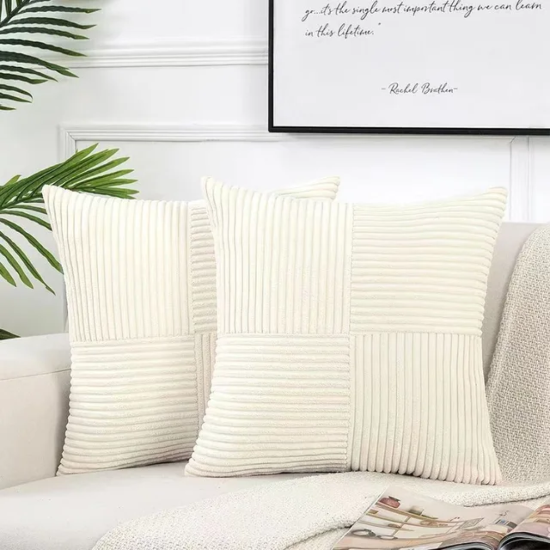 Corduroy Cushion Covers | Luxury Striped Throw Pillow Covers | Soft Furnishing Sofa