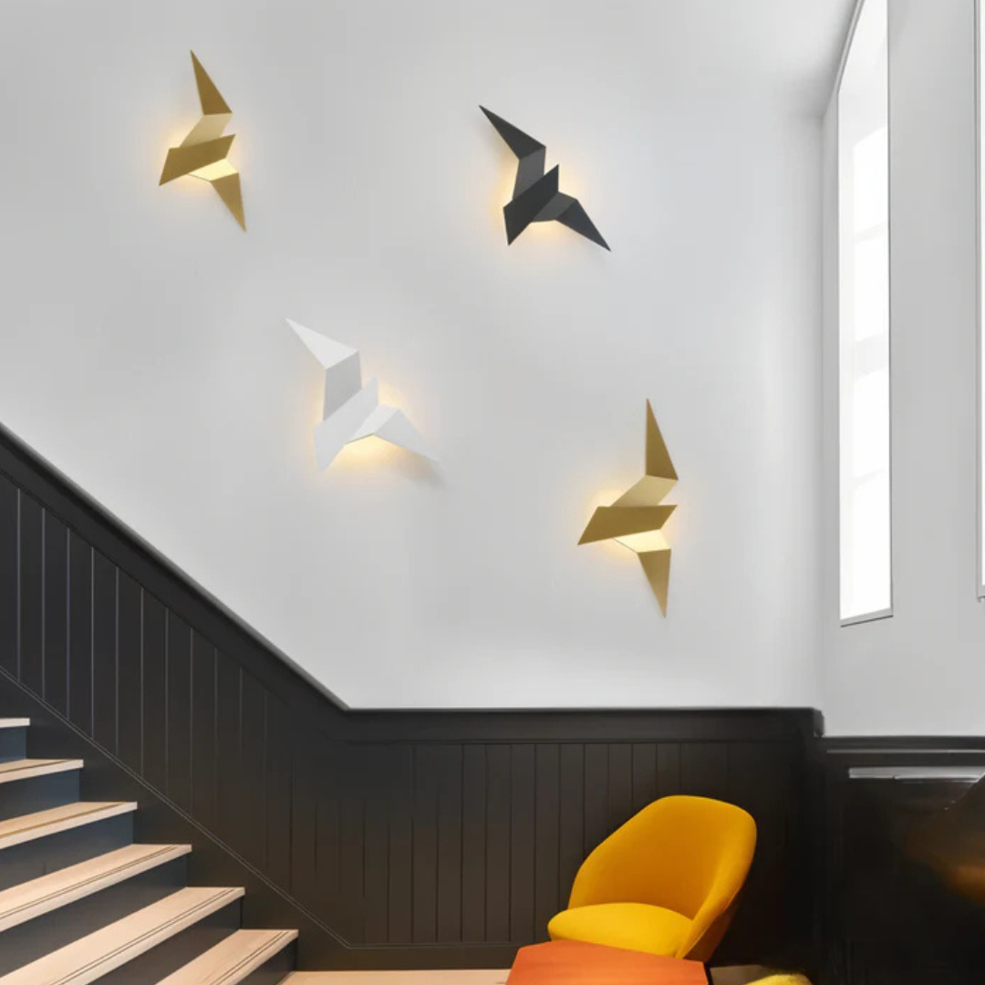 Origami Wall Lamp | Unique Modern Indoor LED Sconce | Wall Light Japanese-minimalist Bedroom
