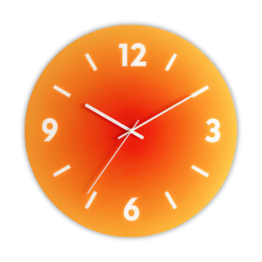 Sunset Glass Wall Clock | Modern Gradient Design | Silent Kitchen
