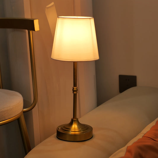 Dimmable Cordless Table Lamp | USB Rechargeable | Metal Soft-Touch Fabric Touch Control Bedside