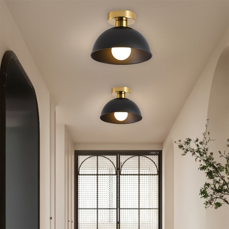 Modern Semi-Flush Ceiling Lamp | Matte Metal Finish | Ceiling Light Brass Iron Nordic Bedroom
