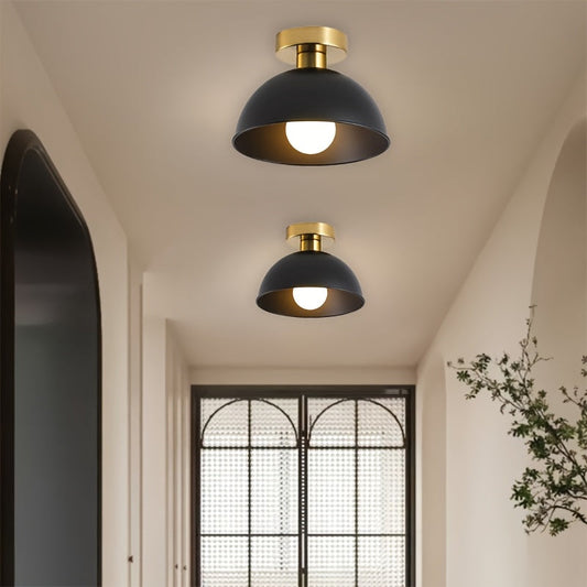 Modern Semi-Flush Ceiling Lamp | Matte Metal Finish | Ceiling Light Brass Iron Nordic Bedroom
