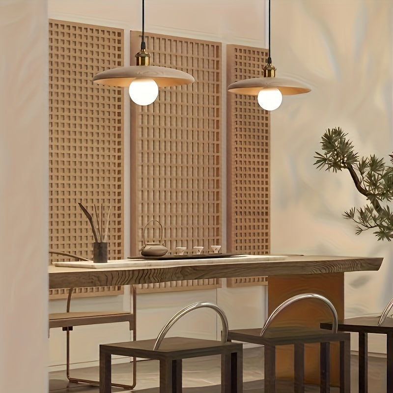 Modern Nordic Solid Wood Pendant Light | Scandinavian Ceiling Lamp | Adjustable Dining Room