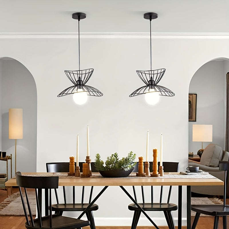 Retro Black Pendant Light | Adjustable Industrial Design | Metal Vintage-inspired Dining Room