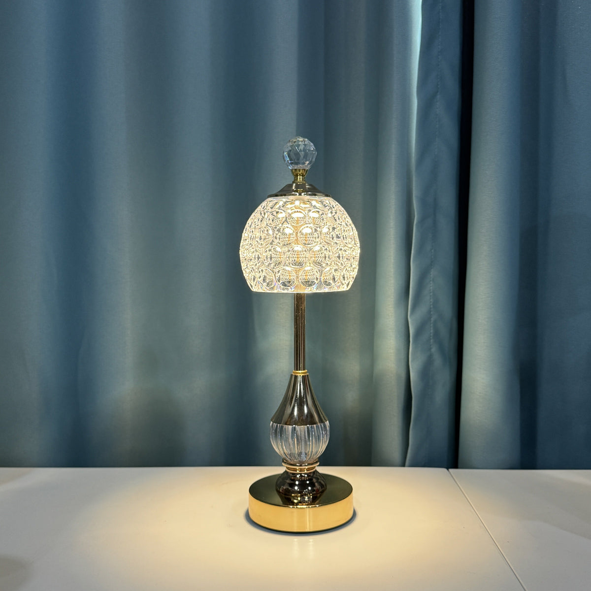 Crystal Touch Table Lamp | Rechargeable LED Bedside Light | Dimmable Touch Control Art Deco