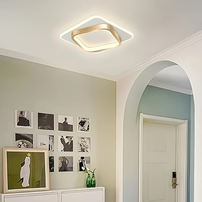 Modern Square LED Ceiling Light | Minimalist Geometric Flush Mount Fixture | Bedroom