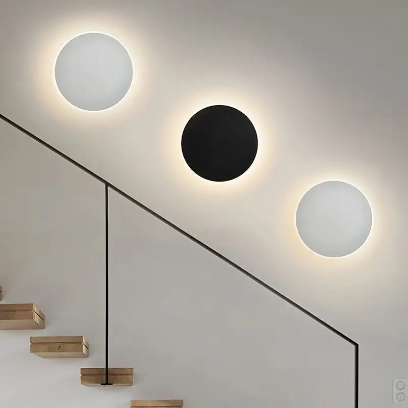 Minimalist Round LED Wall Light | Modern Nordic Design | Iron Bedroom