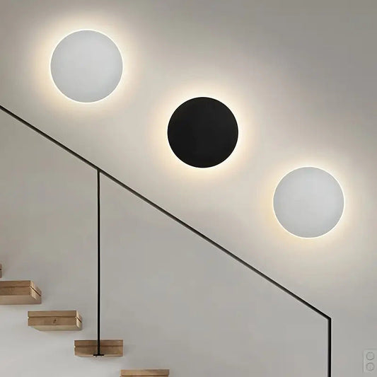 Minimalist Round LED Wall Light | Modern Nordic Design | Iron Bedroom