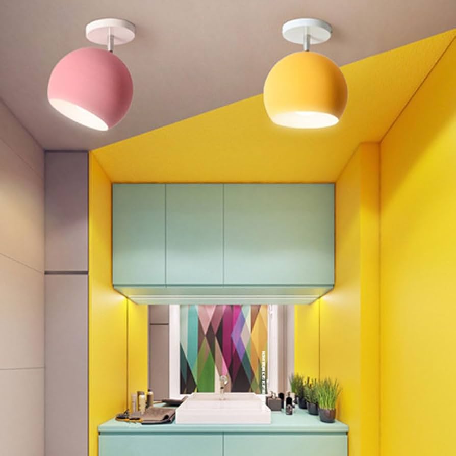 Nordic Macaron Ceiling Light | Modern Round Aluminium Lamp | Bedroom