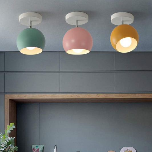 Nordic Macaron Ceiling Light | Modern Round Aluminium Lamp | Bedroom
