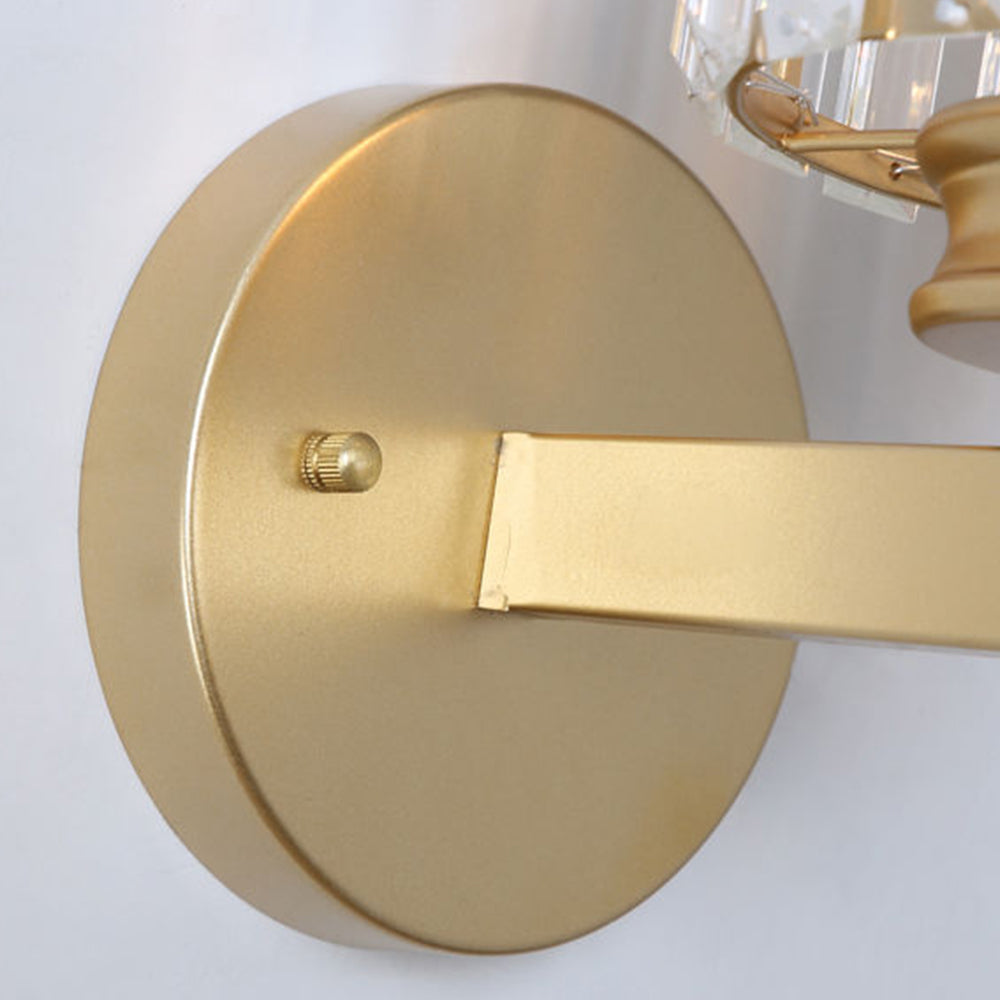 Crystal Wall Light | Modern Glass & Iron Sconce | Bedroom