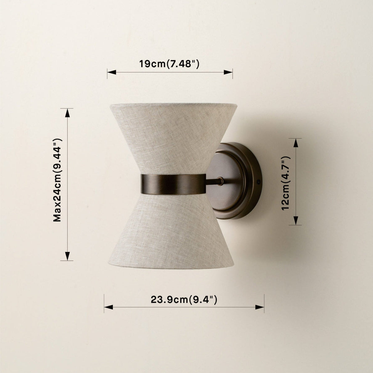 Bronze & Linen Wall Light | Classic Modern Elegance | Bedroom
