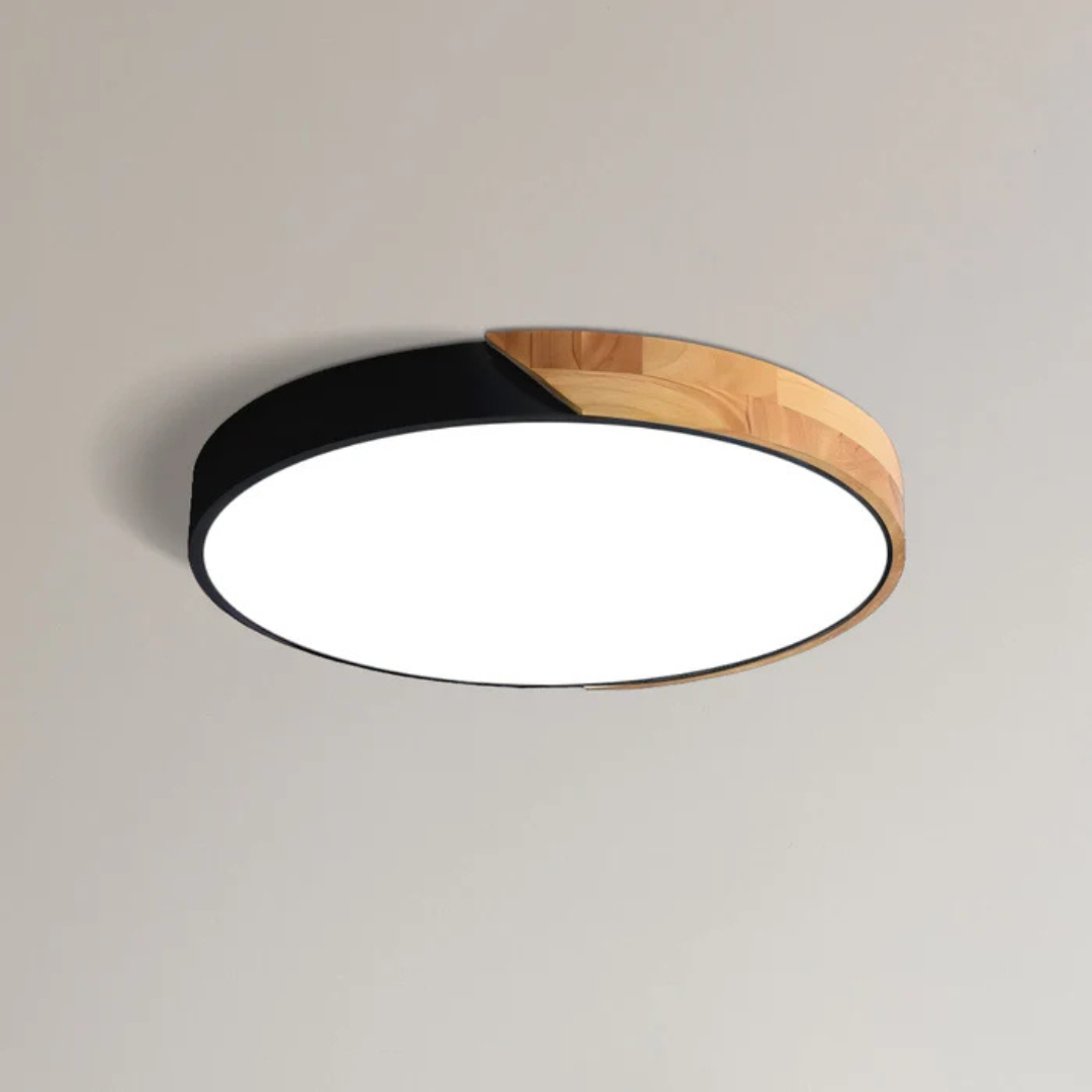 LED Ceiling Light | Modern Nordic Wooden Design | Wood Metal Dimmable Remote Bedroom