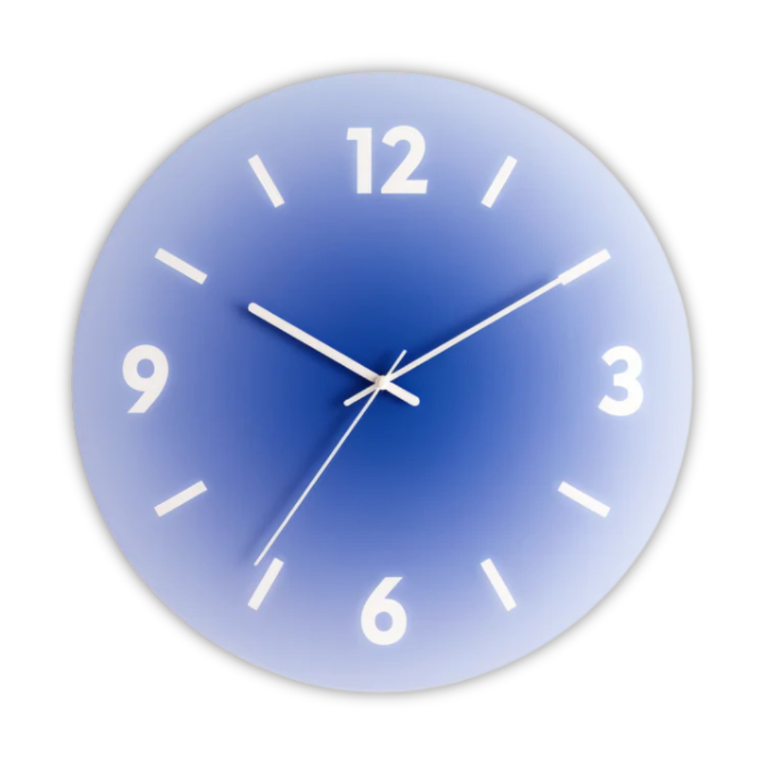 Sunset Glass Wall Clock | Modern Gradient Design | Silent Kitchen