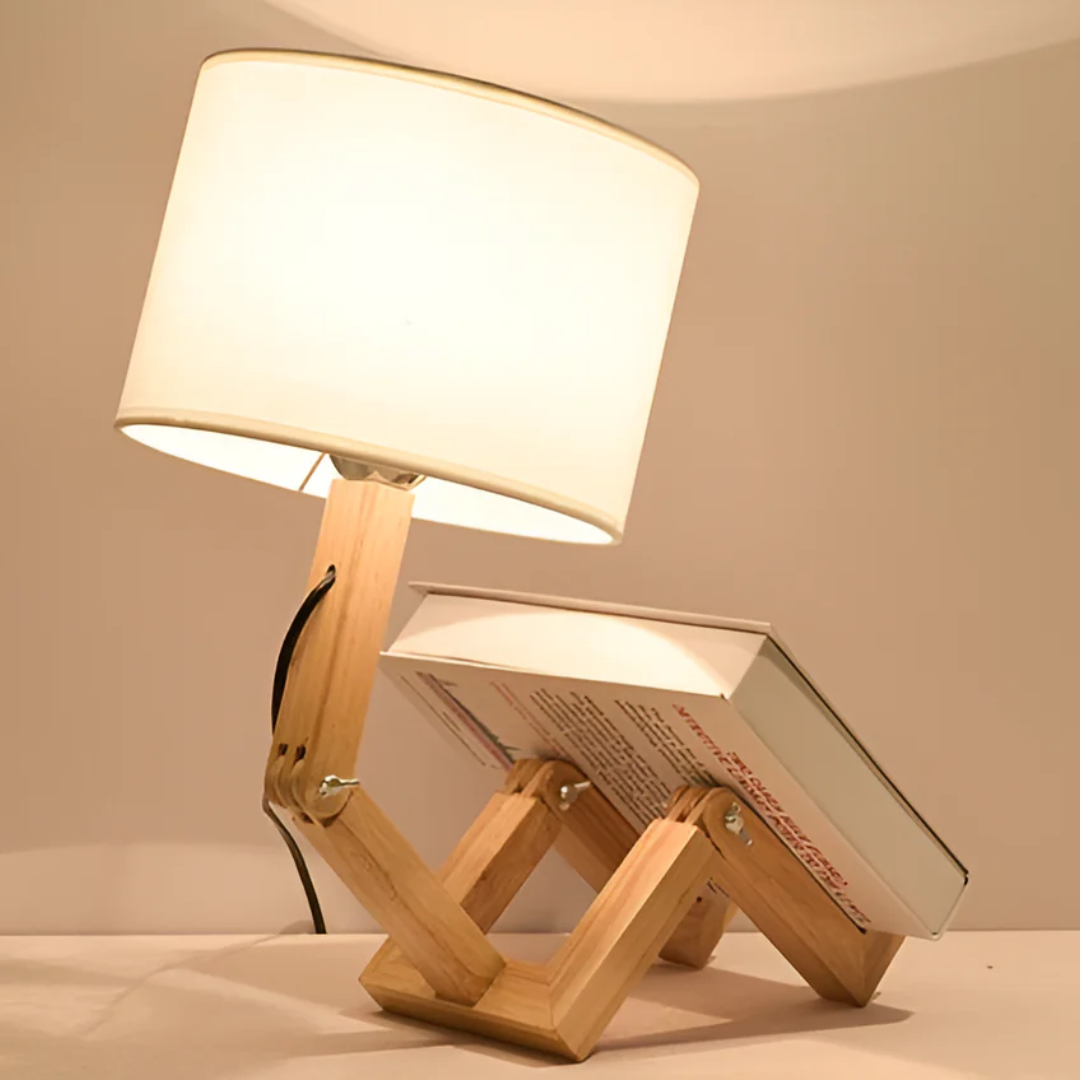 Rilna Table Lamp | Flexible Wooden Design Light | Wood Adjustable Handcrafted Bedside