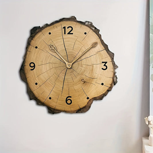 Rustic Wood Slice Wall Clock | Natural Log Design Home Decor | Handcrafted Silent Nordic