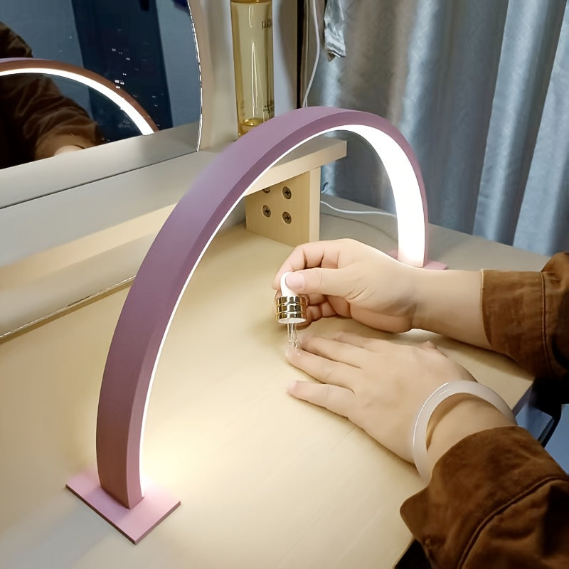 Crescent Moon LED Desk Lamp | Adjustable USB Metal Light | Rechargeable Bedside