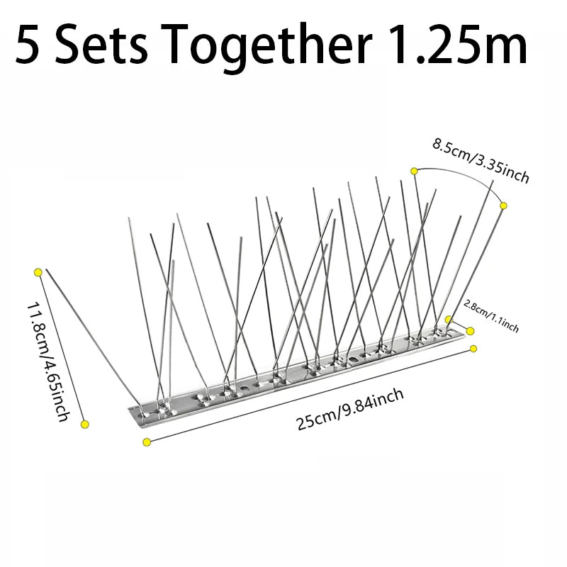 Outdoor Stainless Bird Repeller Spikes