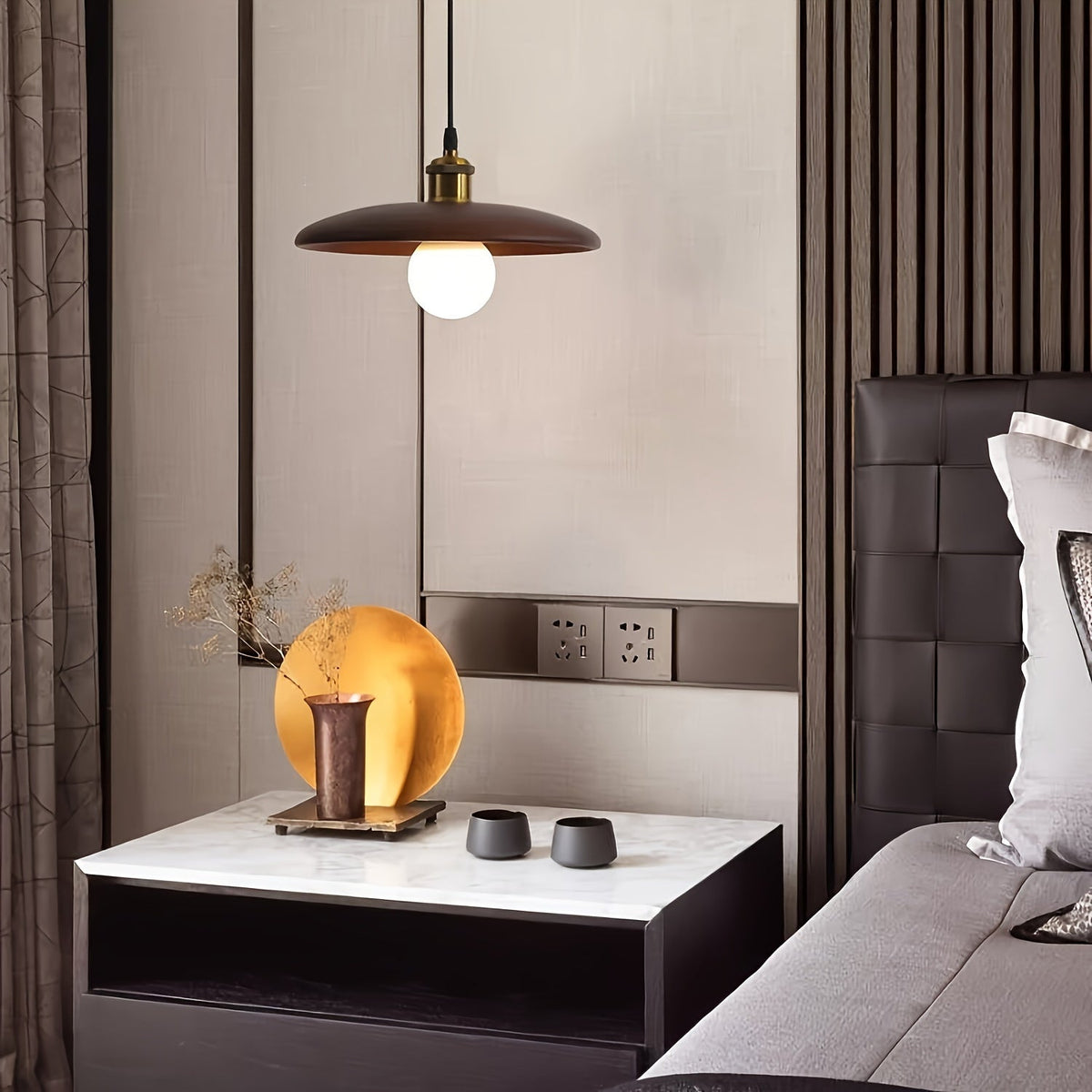 Modern Nordic Solid Wood Pendant Light | Scandinavian Ceiling Lamp | Adjustable Dining Room