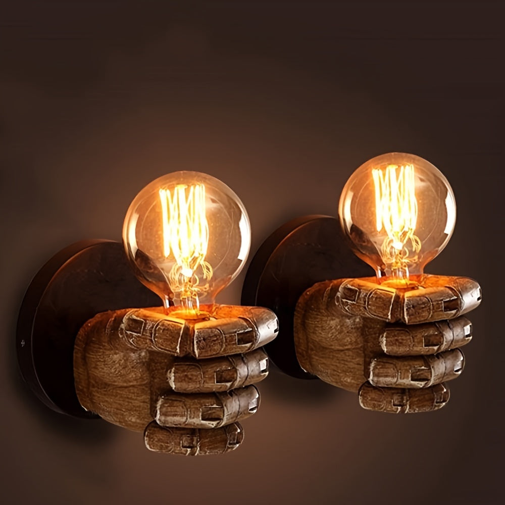 Industrial Hand Wall Lamp | Resin E26 Wall Sconce | Wall Light Vintage-inspired Bedroom