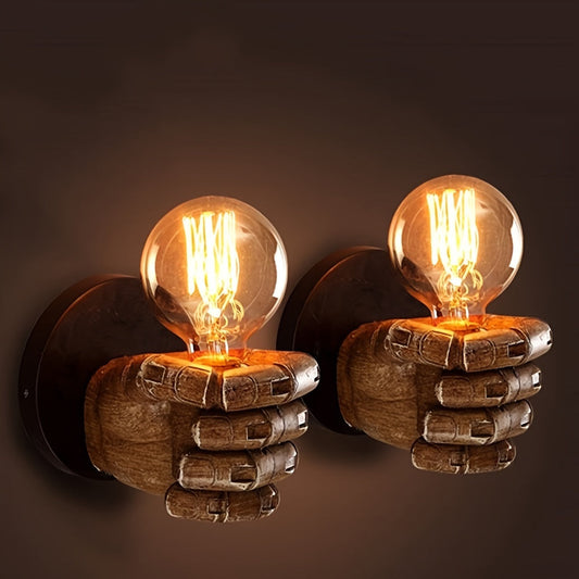 Industrial Hand Wall Lamp | Resin E26 Wall Sconce | Wall Light Vintage-inspired Bedroom