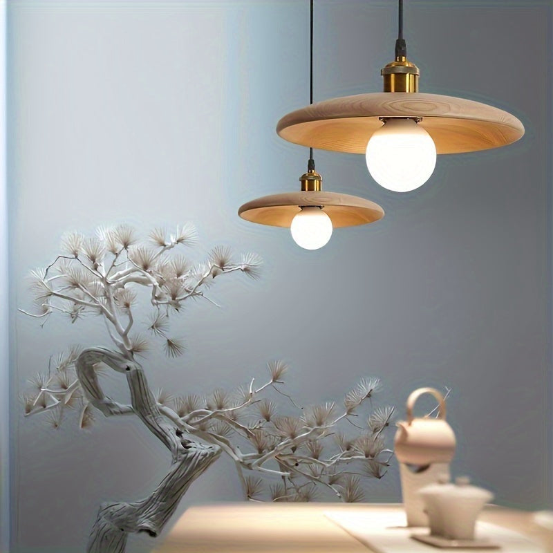 Modern Nordic Solid Wood Pendant Light | Scandinavian Ceiling Lamp | Adjustable Dining Room
