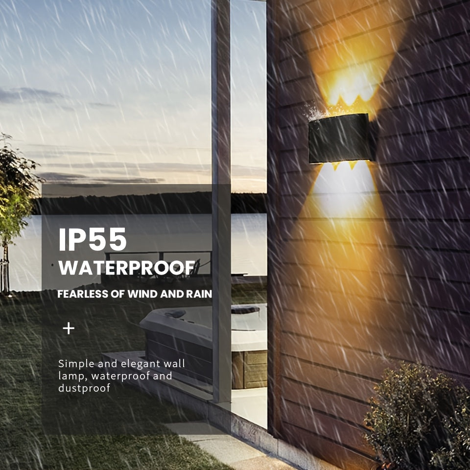 Modern Dual Beam LED Wall Light | Indoor & Outdoor IP55 | Waterproof Bedroom
