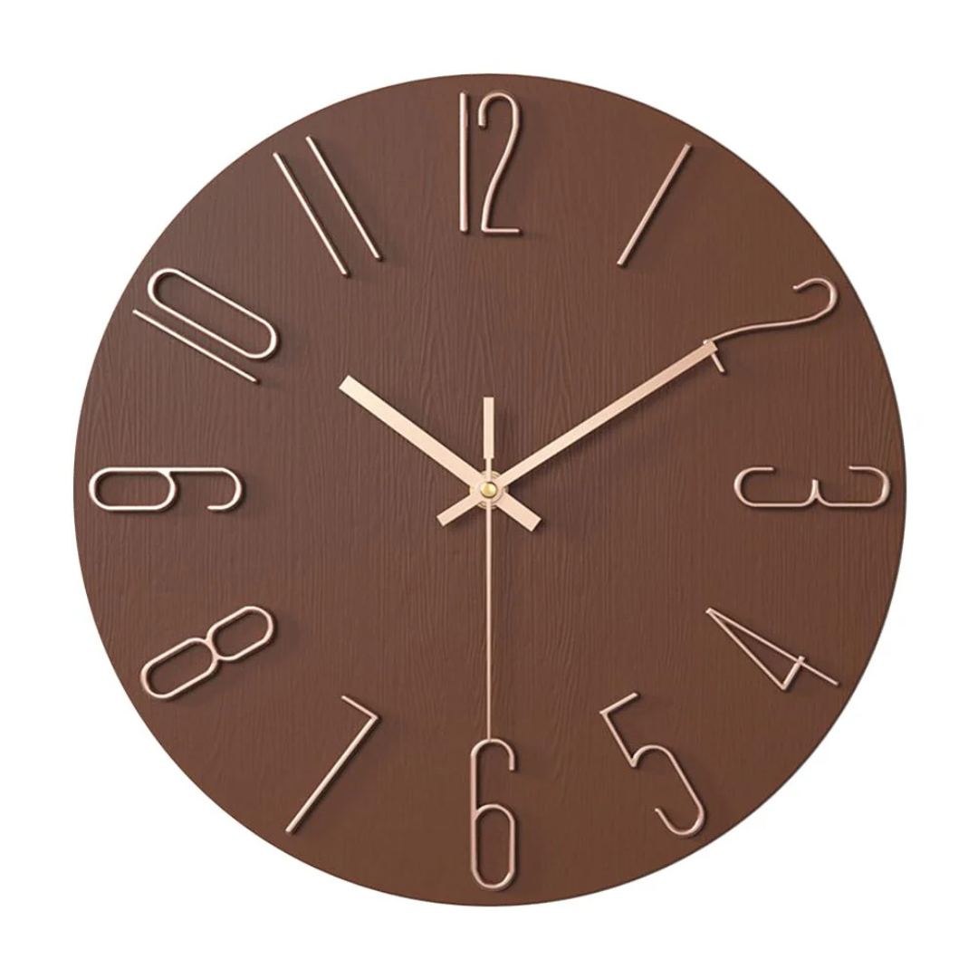 Noble Modern Wall Clock | Minimalist Gold Design | Silent Kitchen