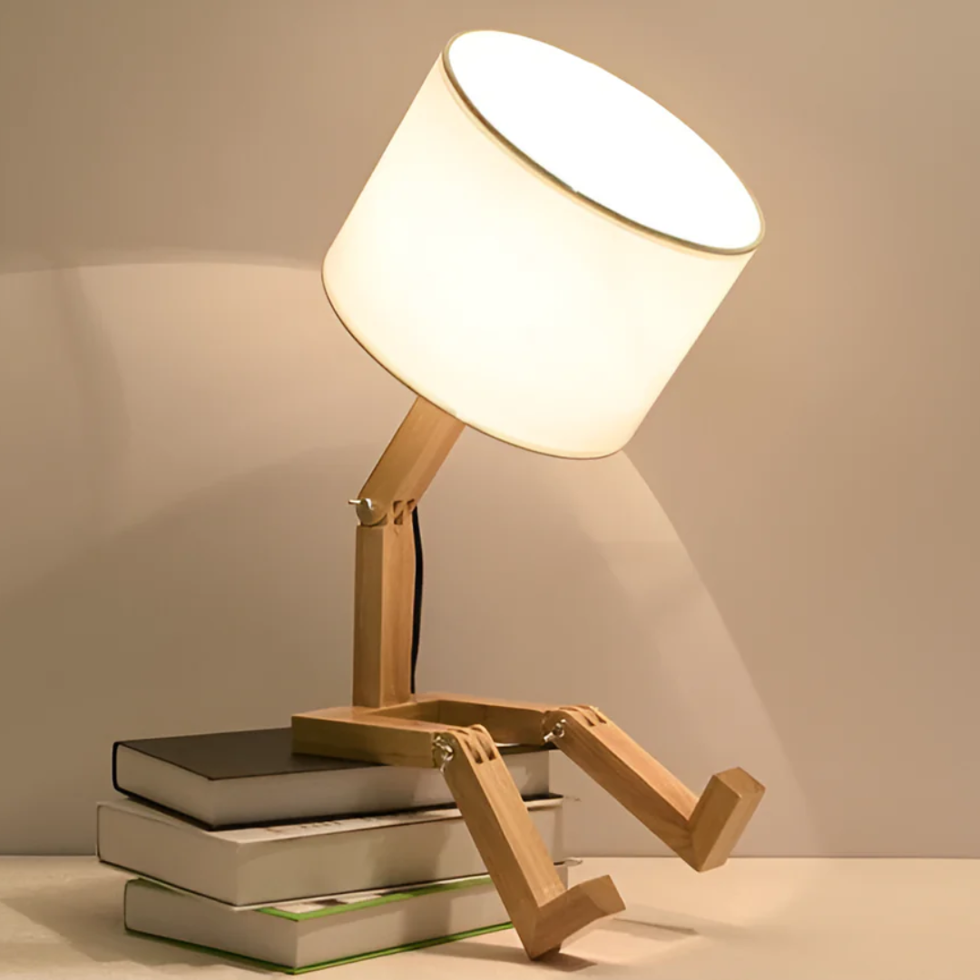 Rilna Table Lamp | Flexible Wooden Design Light | Wood Adjustable Handcrafted Bedside