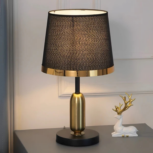 Vintage Black & Gold Table Lamp | Modern Retro Accent Light | Vintage-inspired Bedside