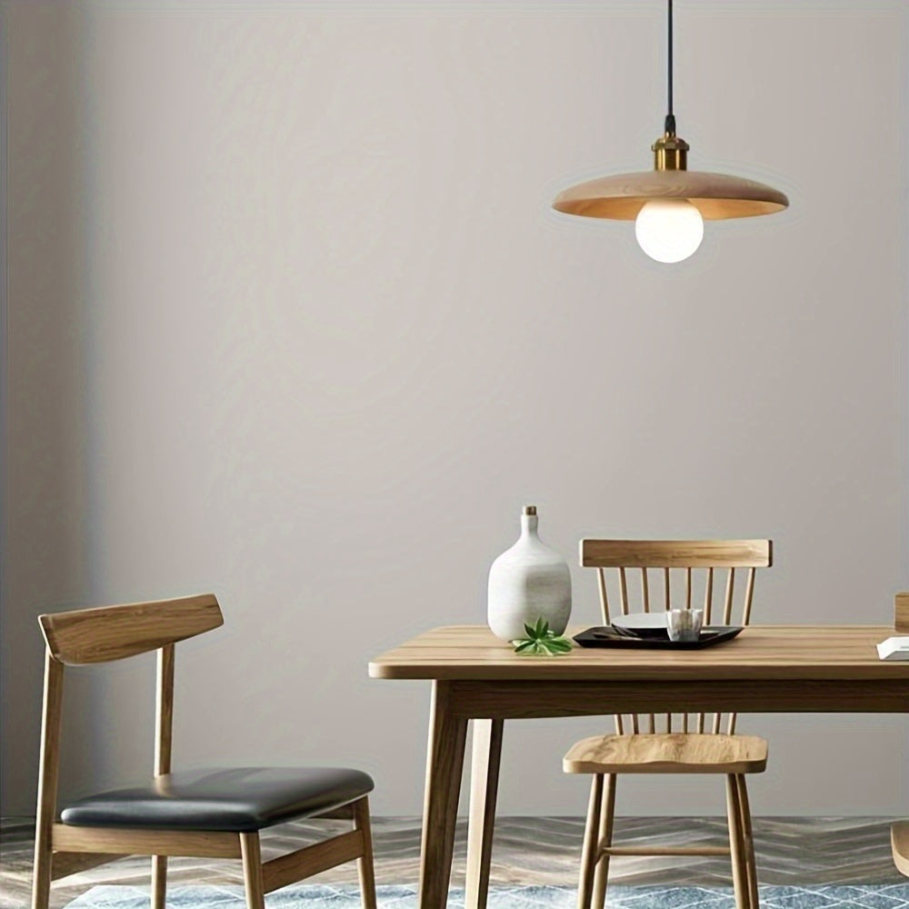 Modern Nordic Solid Wood Pendant Light | Scandinavian Ceiling Lamp | Adjustable Dining Room