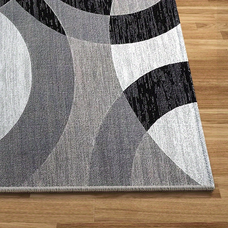Orbit Weave Geometric Rug | Soft Velvet Non-Slip Floor Mat | Soft-Touch Fabric Non-Slip