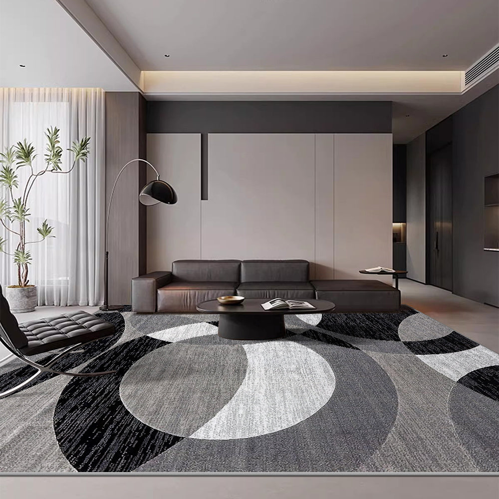 Orbit Weave Geometric Rug | Soft Velvet Non-Slip Floor Mat | Soft-Touch Fabric Non-Slip