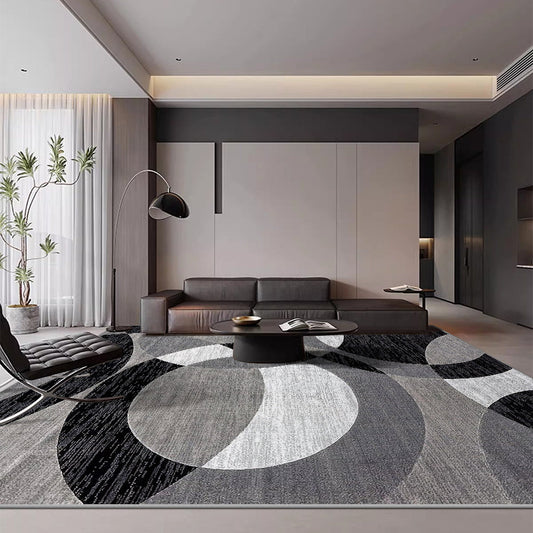 Orbit Weave Geometric Rug | Soft Velvet Non-Slip Floor Mat | Soft-Touch Fabric Non-Slip