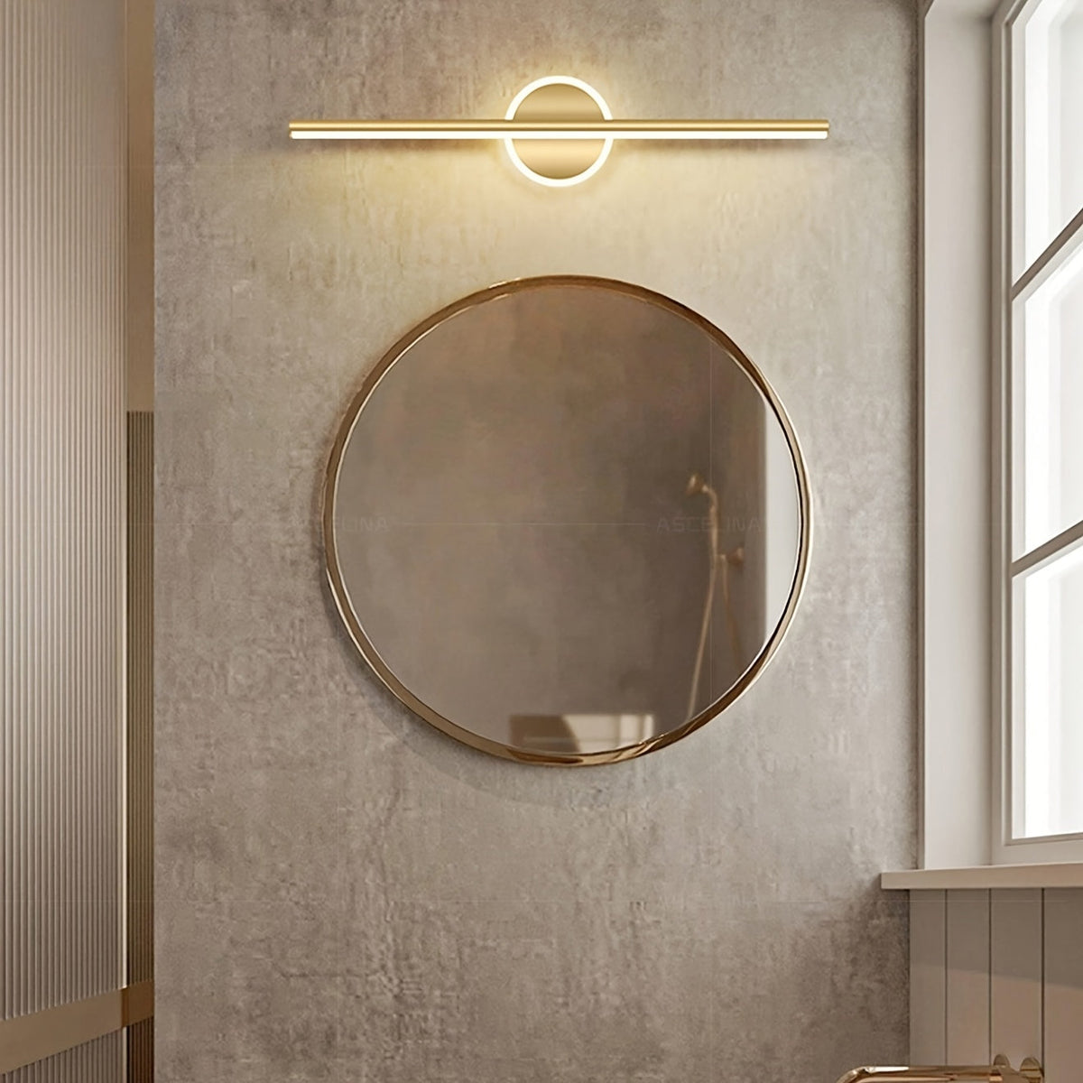 Luxe LED Mirror Wall Light | Minimalist Black & Gold Wall Lamp | Bedroom