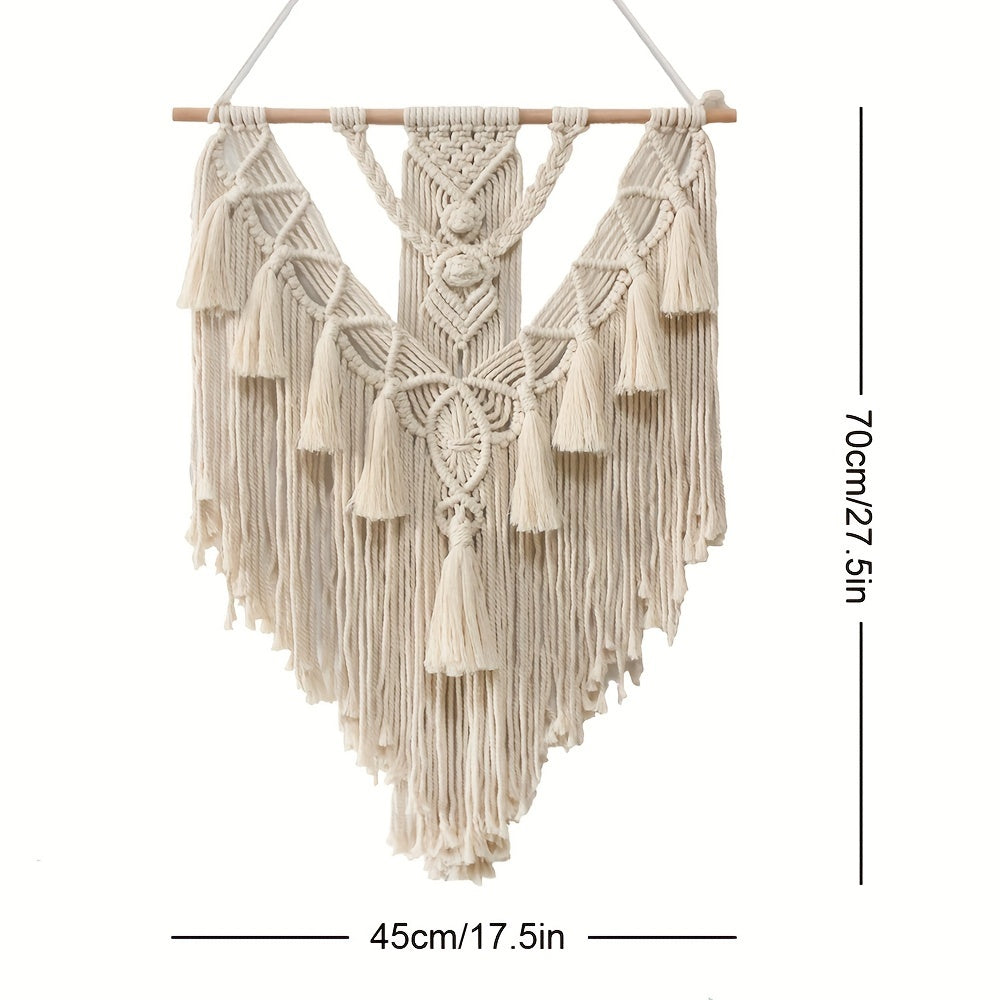 Bohemian Macrame Wall Hanging | Handcrafted Woven Tapestry | Wall Organiser Hallway