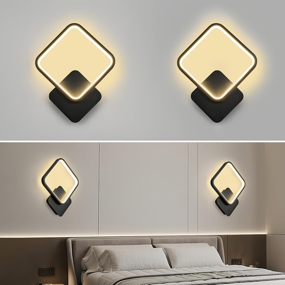 Modern Square LED Wall Lamp | Minimalist Geometric Lighting Fixture | Wall Light Dimmable