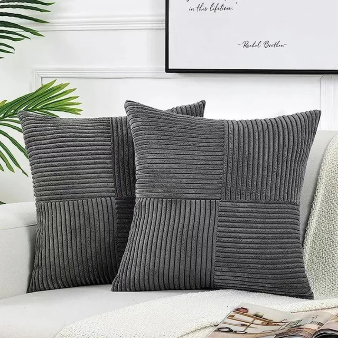 Corduroy Cushion Covers | Luxury Striped Throw Pillow Covers | Soft Furnishing Sofa