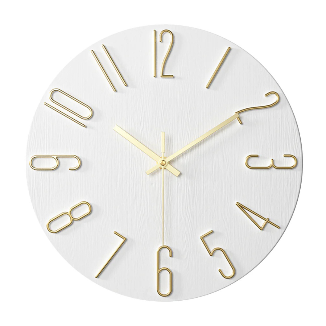 Noble Modern Wall Clock | Minimalist Gold Design | Silent Kitchen