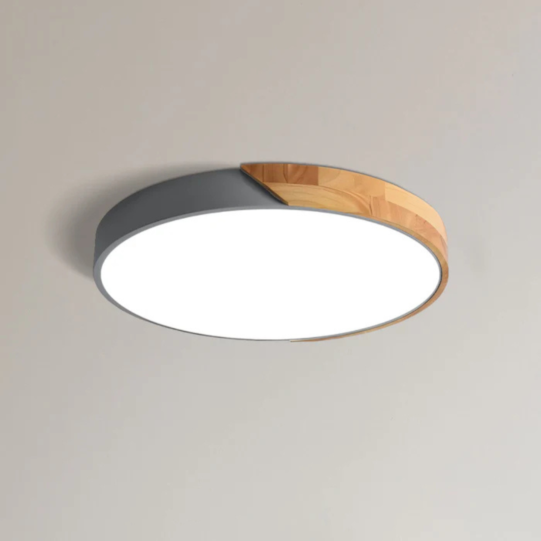 LED Ceiling Light | Modern Nordic Wooden Design | Wood Metal Dimmable Remote Bedroom