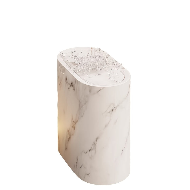 Marble Pattern Trash Can | Modern Bathroom & Kitchen Bin with Lid | Kitchen Essential