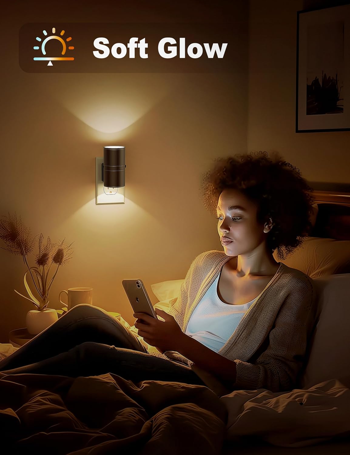 NightNova LED Night Light | Smart Dimmable Plug-in Lamp | Adjustable Bedside