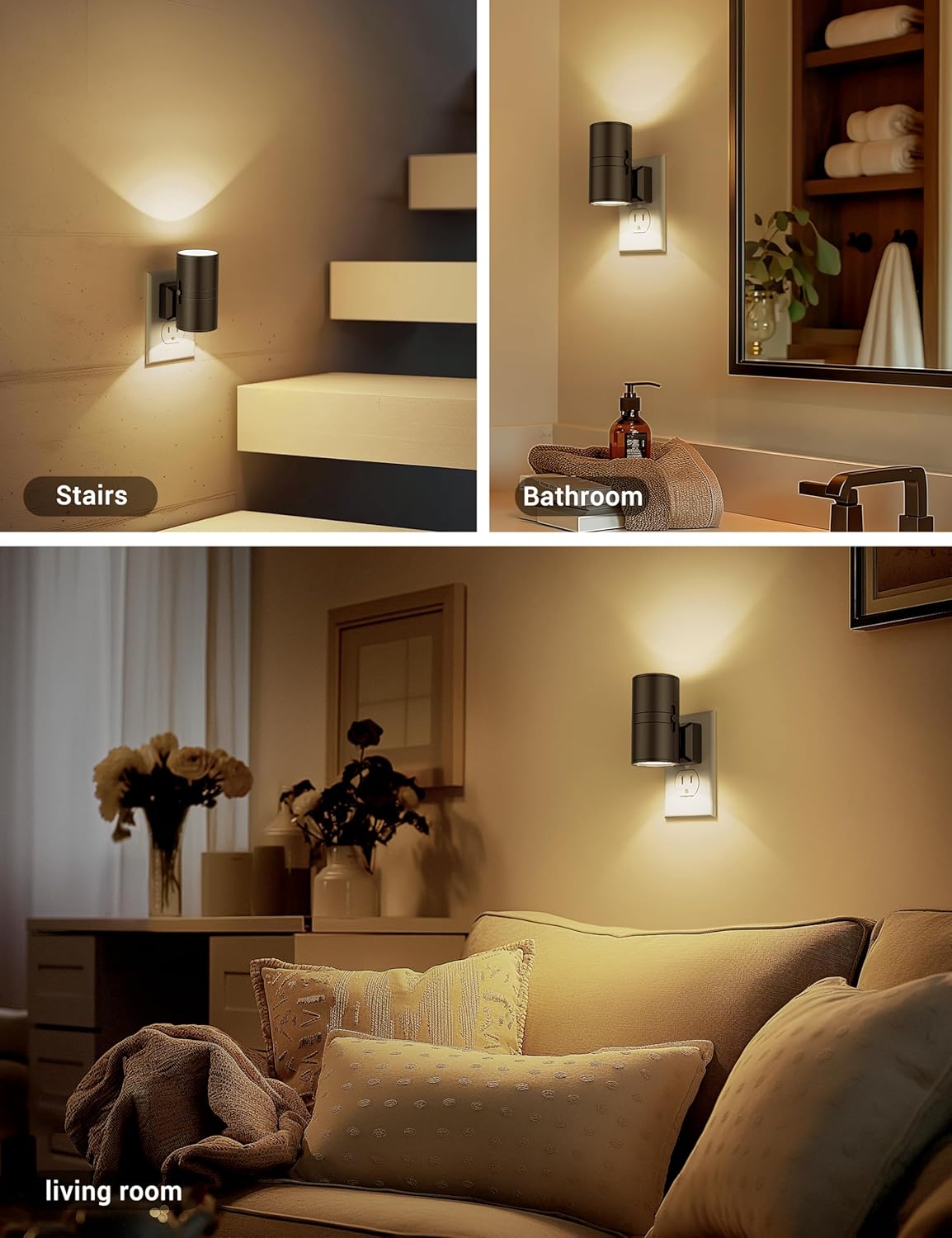 NightNova LED Night Light | Smart Dimmable Plug-in Lamp | Adjustable Bedside