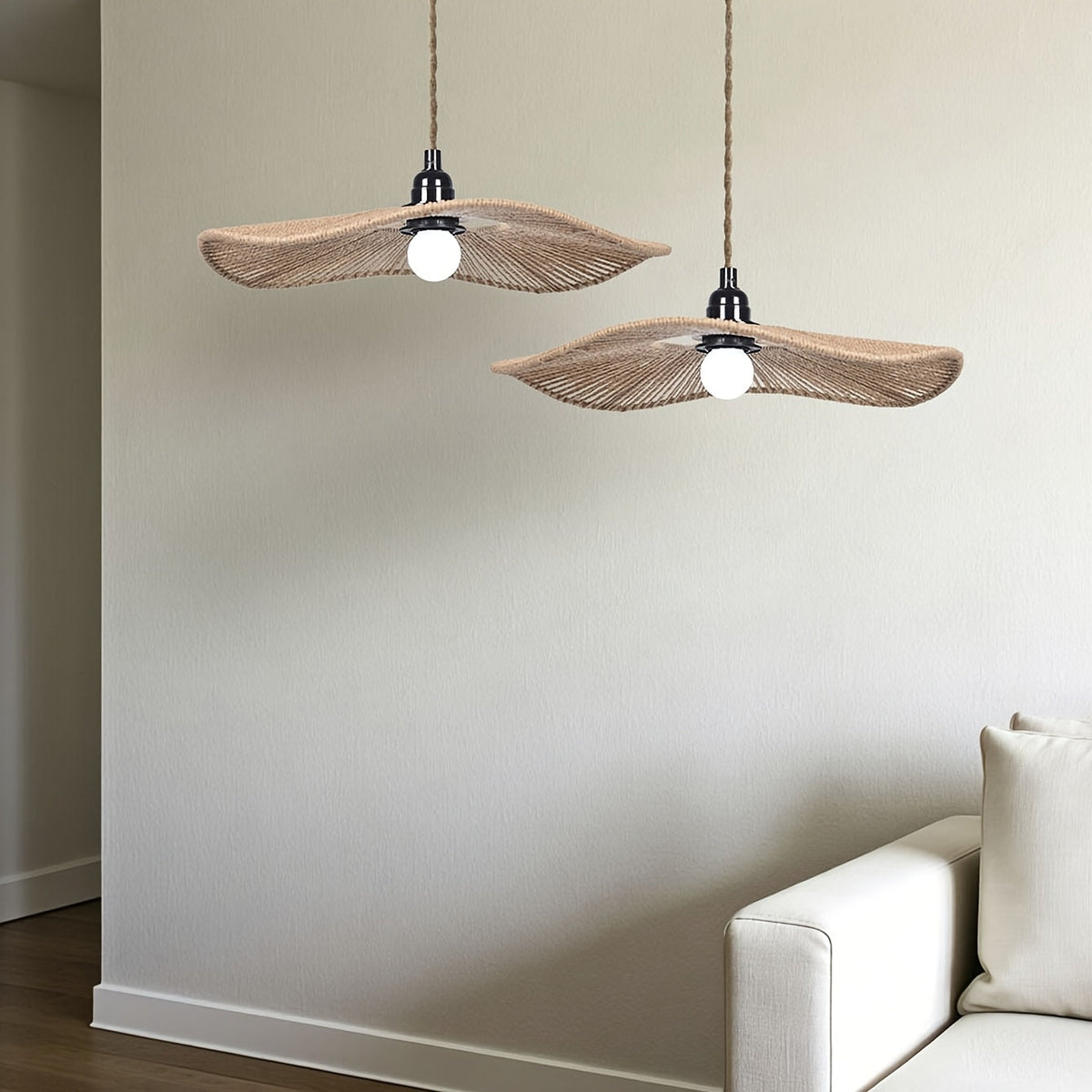 Handwoven Paper Rope Ceiling Light Shade | Natural Artistic Design | Handcrafted Bohemian