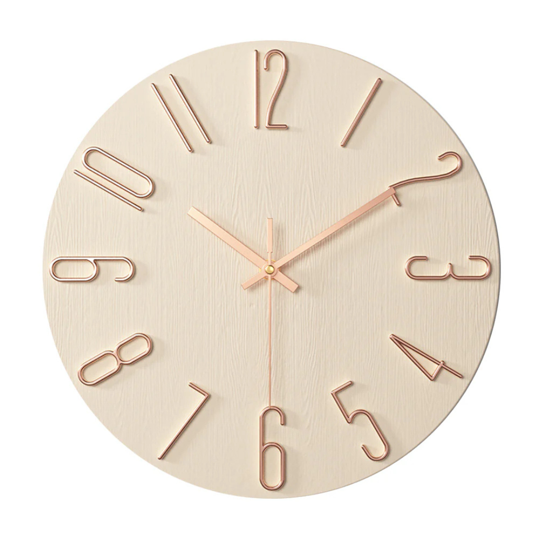 Noble Modern Wall Clock | Minimalist Gold Design | Silent Kitchen