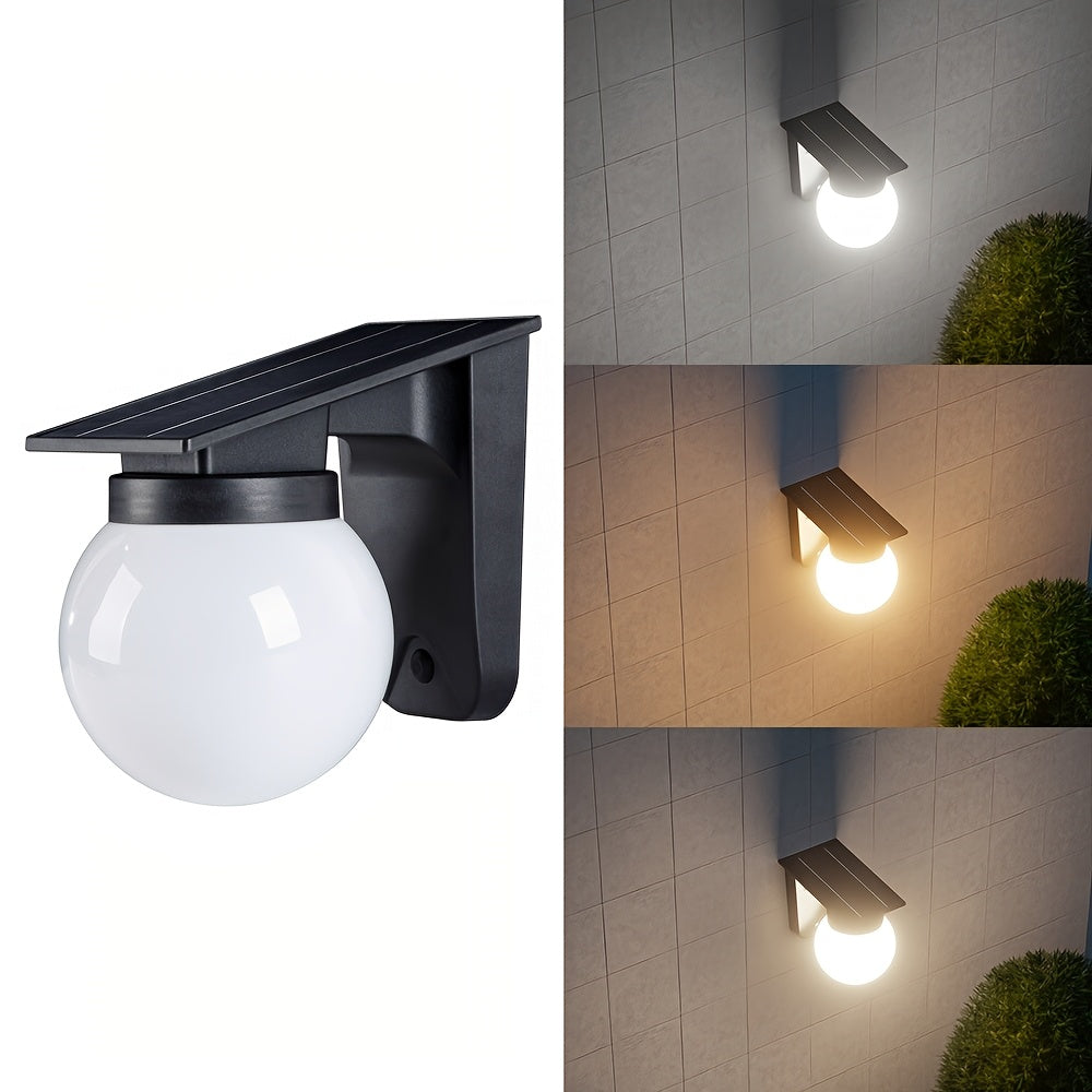 Solar Globe LED Wall Light | Smart Dimmable Outdoor Lighting | Rechargeable Waterproof Garden