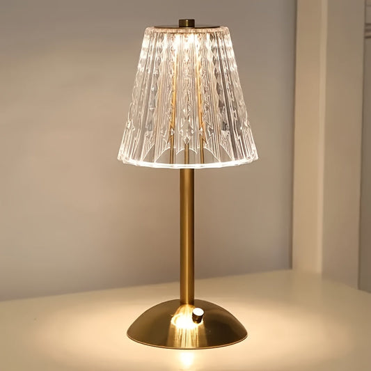 Crystal Touch Table Lamp | USB Rechargeable | Dimmable Touch Control Adjustable Bedside