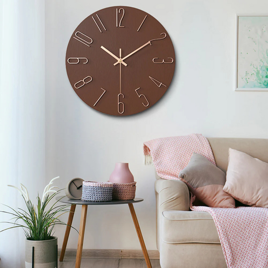 Noble Modern Wall Clock | Minimalist Gold Design | Silent Kitchen